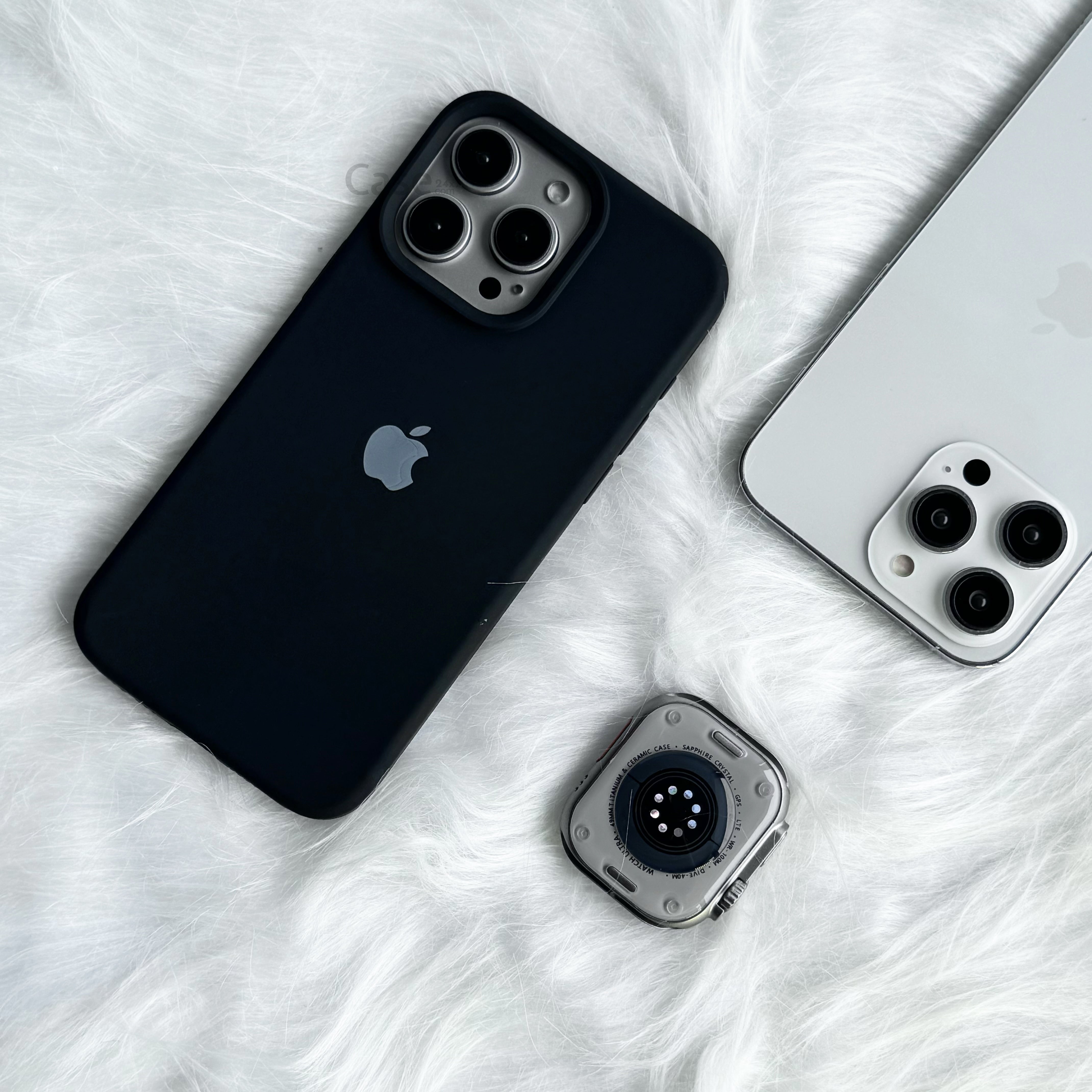 iPhone 16 Series Liquid Silicone Case Cover (Jet Black) –