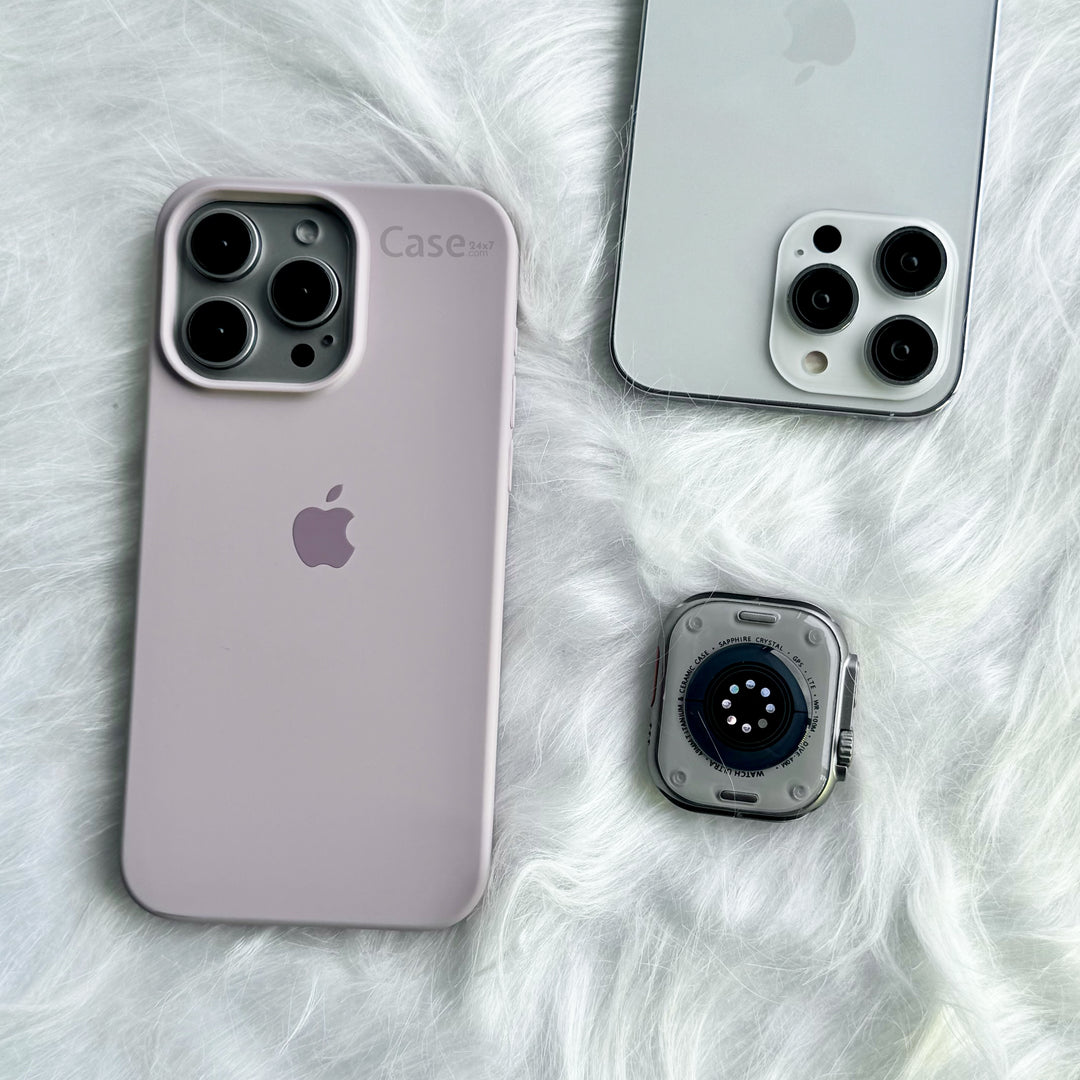 iPhone Liquid Silicone Case Cover (Light Grey)