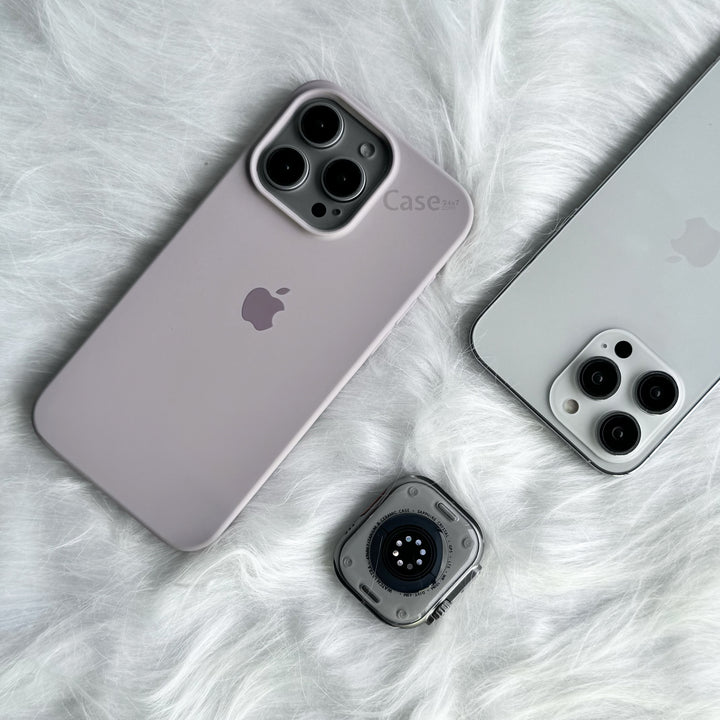 iPhone Liquid Silicone Case Cover (Light Grey)