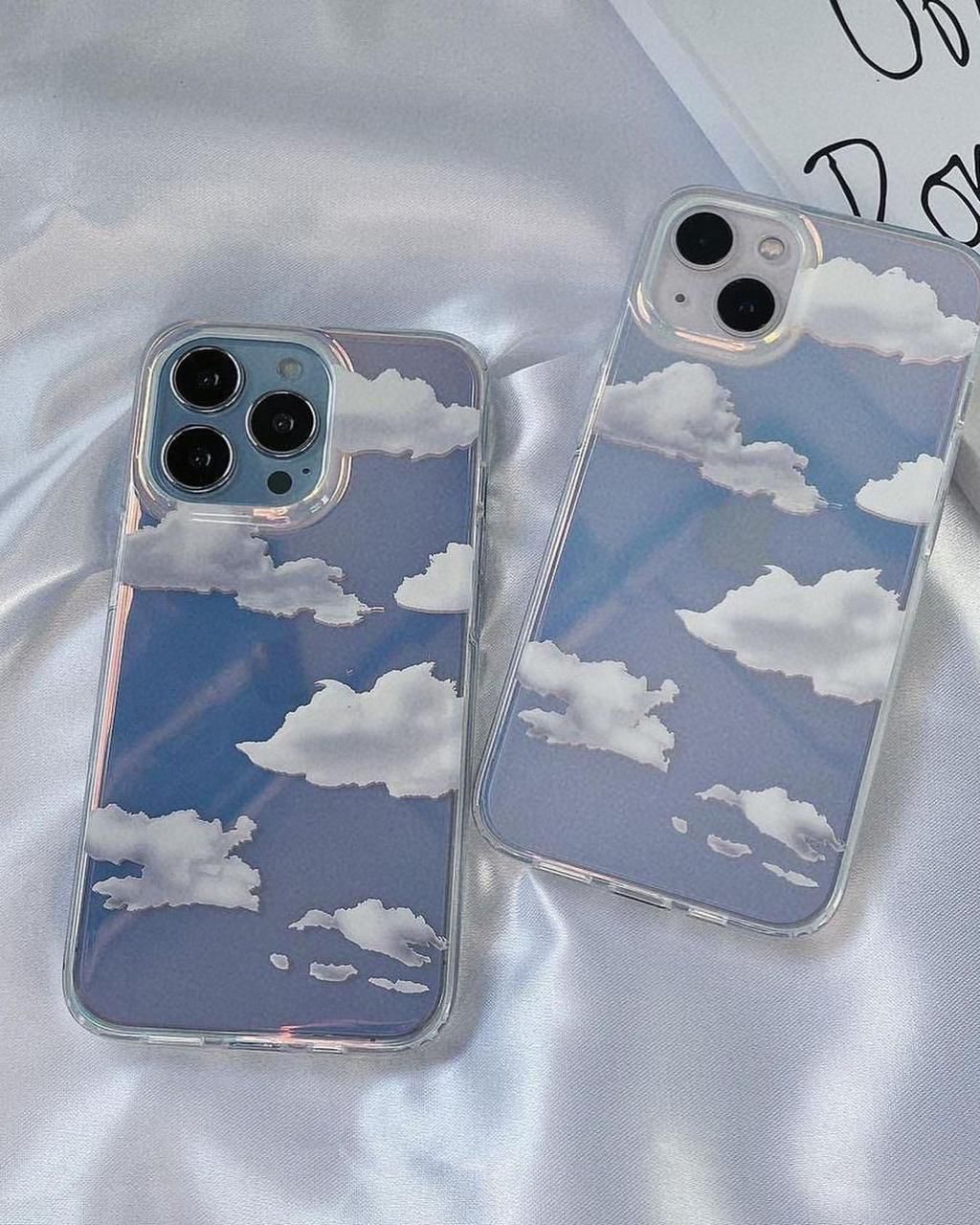 iPhone 16 Series Holographic Cloud Pattern Case Cover –