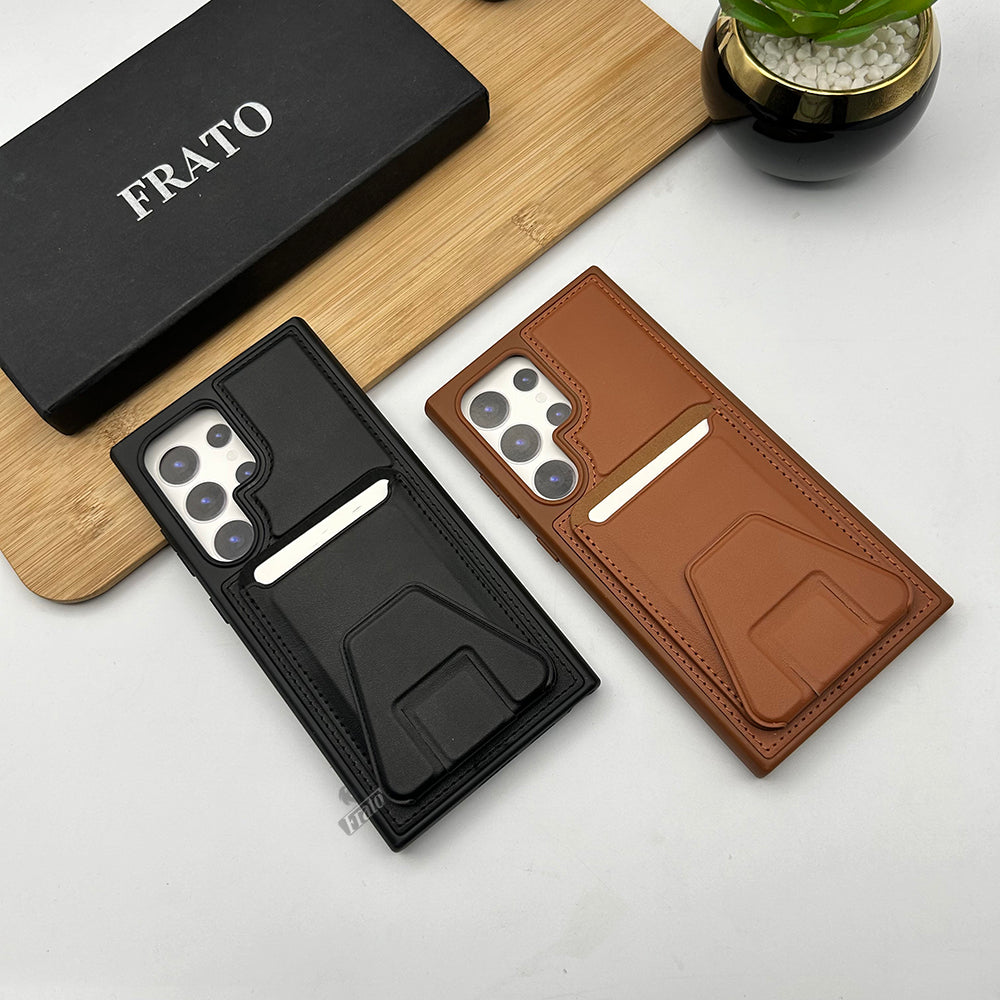 s24 ultra card holder sleeve case Galaxy S24 Ultra Leather Case (with Stand Function)
