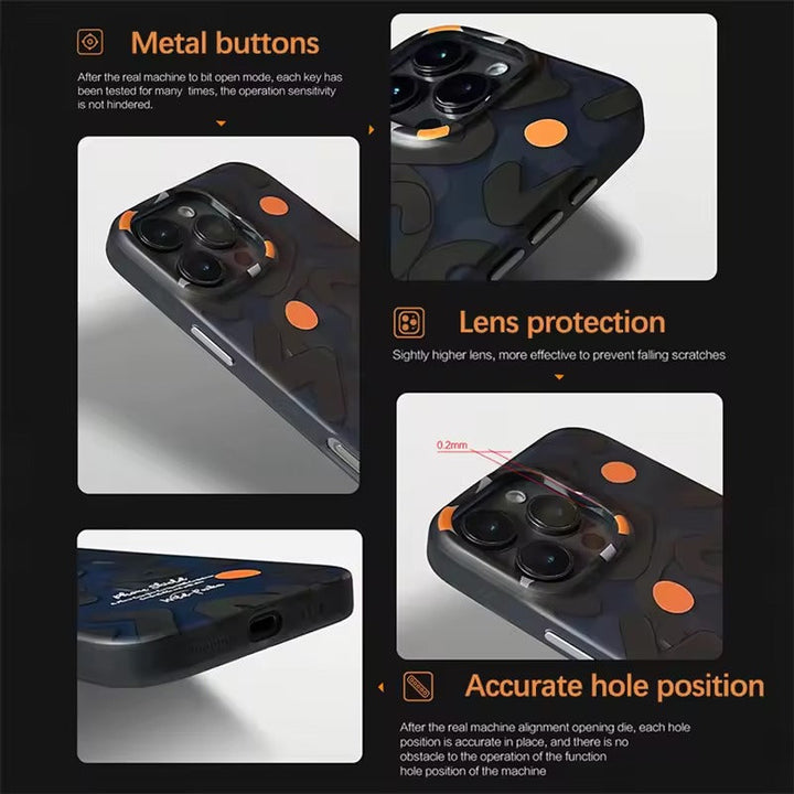 iPhone Geometric Graffiti Shockproof MagSafe Case Cover