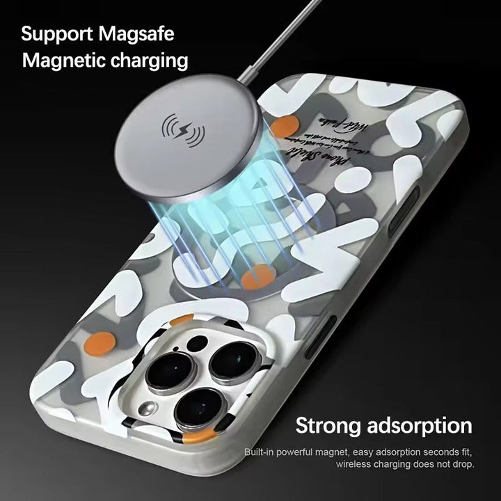 iPhone Geometric Graffiti Shockproof MagSafe Case Cover