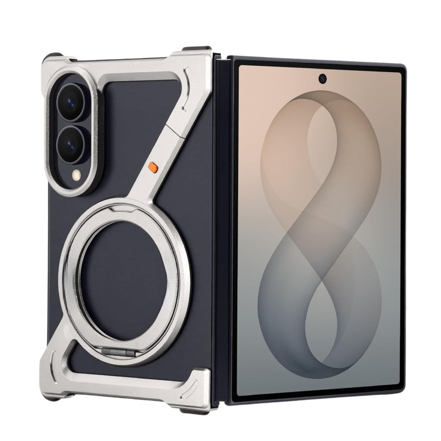 Metal Armor Case for Samsung Galaxy Z Fold 8 | 360° Rotating Ring Stand Cover