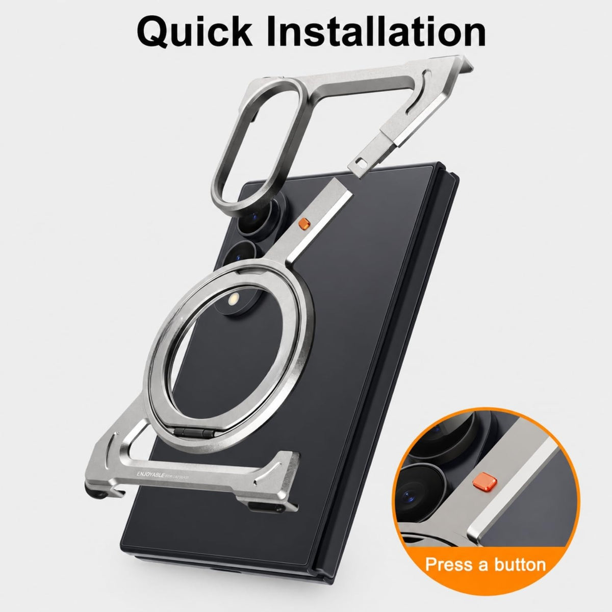 Metal Armor Case for Samsung Galaxy Z Fold 8 | 360° Rotating Ring Stand Cover