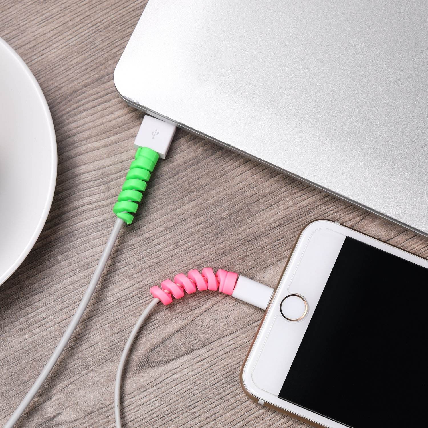 Combo 3-in-1 Desk & Mobile Accessories Combo | Microfiber Cleaning Cloth + Cable Protector + Mobile Phone Holder Stand | Travel Friendly Tech Essentials Kit for Home Office & Daily Use