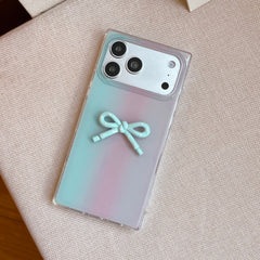 Cute 3D Ribbon Bow Frosted Gradient Case for iPhone