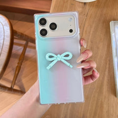 Cute 3D Ribbon Bow Frosted Gradient Case for iPhone