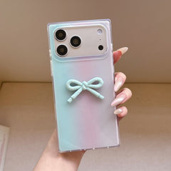 Cute 3D Ribbon Bow Frosted Gradient Case for iPhone