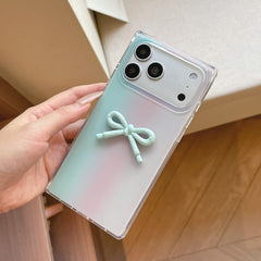 Cute 3D Ribbon Bow Frosted Gradient Case for iPhone