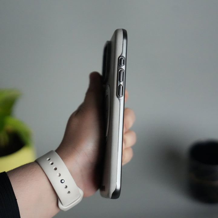 iPhone 16 Series Luxury Leather Magnetic Ring Case | Metal Camera Frame and Kickstand Cover