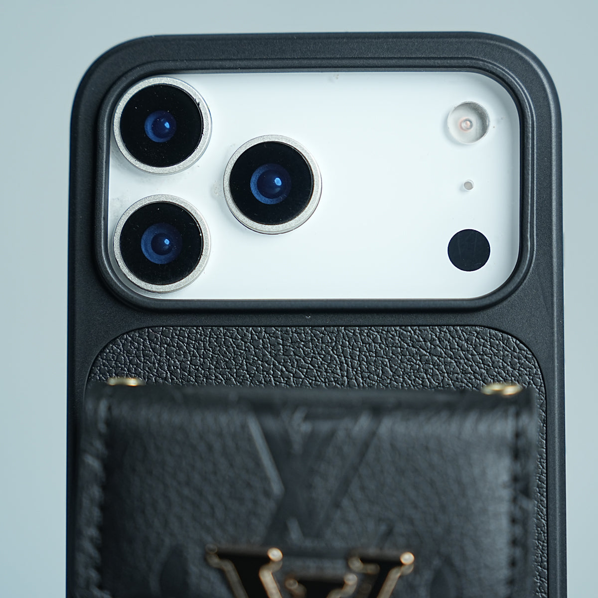 iPhone 17 Series Luxury Monogram Expandable Card Pocket Case with Detachable Strap