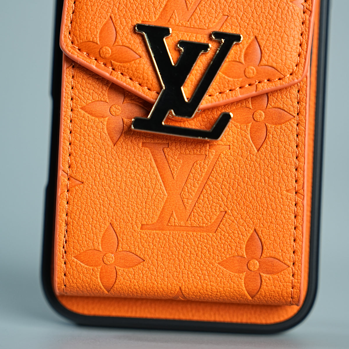 iPhone 17 Series Luxury Monogram Expandable Card Pocket Case with Detachable Strap