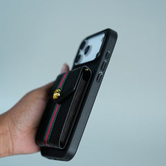 iPhone 17 Series Luxury Monogram Expandable Card Wallet Case with Detachable Strap
