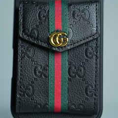 iPhone 17 Series Luxury Monogram Expandable Card Wallet Case with Detachable Strap