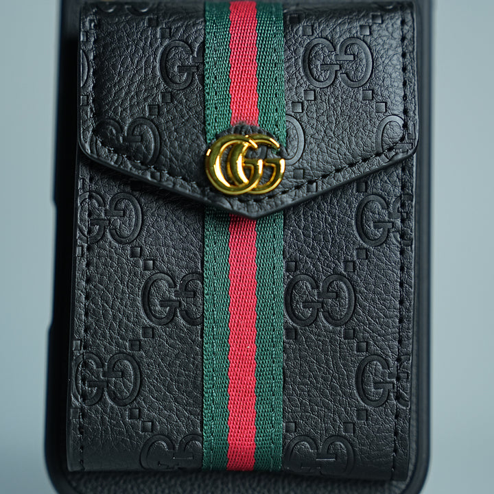 iPhone 17 Series Luxury Monogram Expandable Card Wallet Case with Detachable Strap