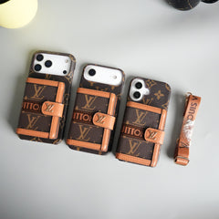 iPhone 17 Series Luxury Brand Cardholder Crossbody Sling Strap Case