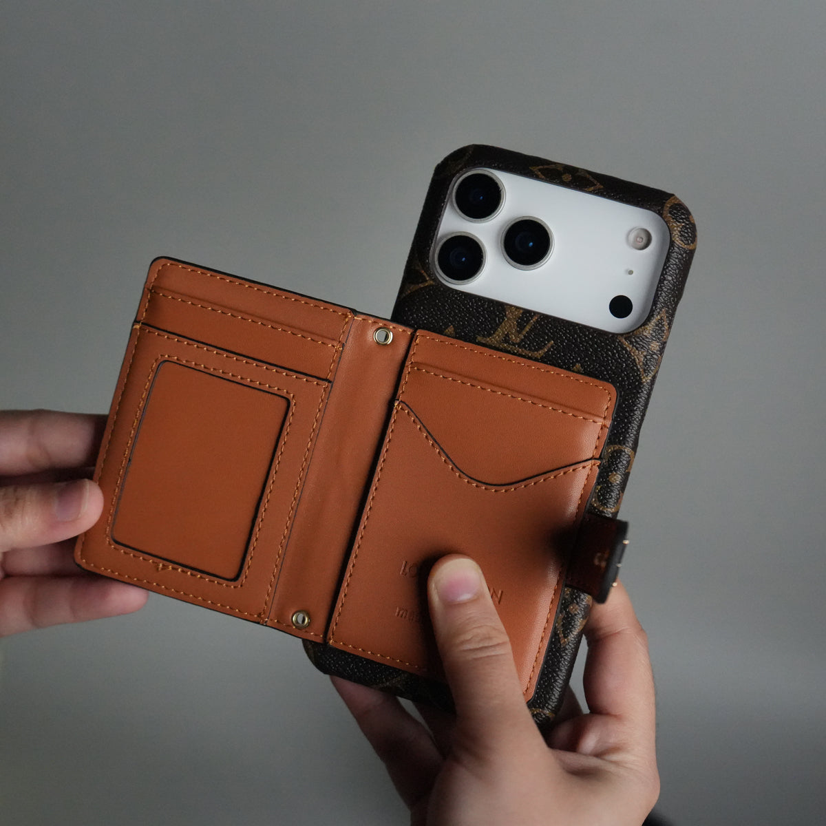 iPhone 17 Series Luxury Brand Cardholder Crossbody Sling Strap Case