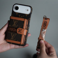 iPhone 17 Series Luxury Brand Cardholder Crossbody Sling Strap Case