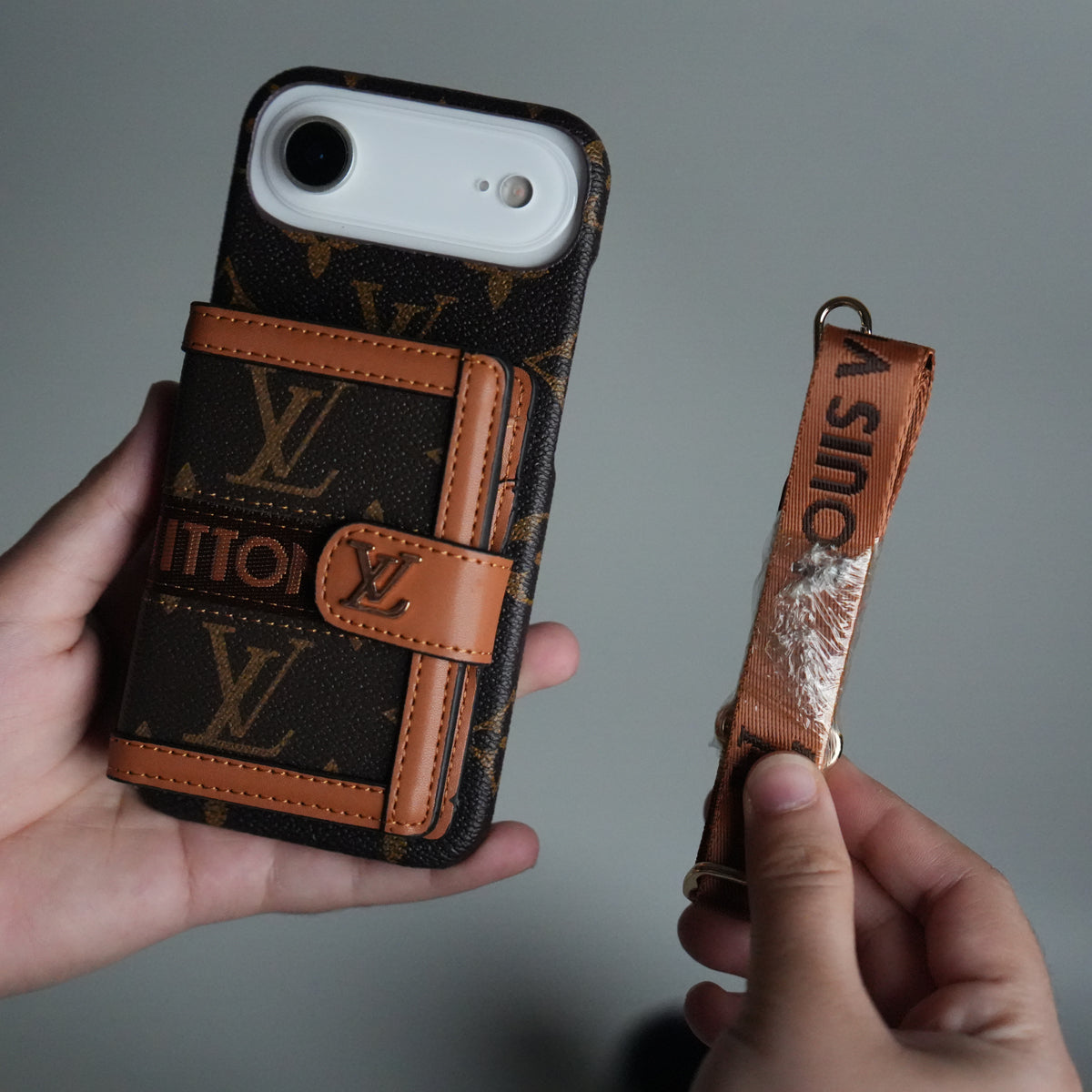 iPhone 17 Series Luxury Brand Cardholder Crossbody Sling Strap Case