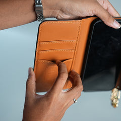 iPhone Series Luxury Monogram Lock Wallet Case with Scarf Chain Strap