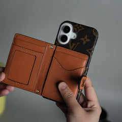 iPhone 17 Series Luxury Brand Cardholder Crossbody Sling Strap Case