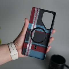 Galaxy S24 Ultra Series Carbon Fiber Texture Aramid Design Hard Pc MagSafe Cover | BlueWhiteLine
