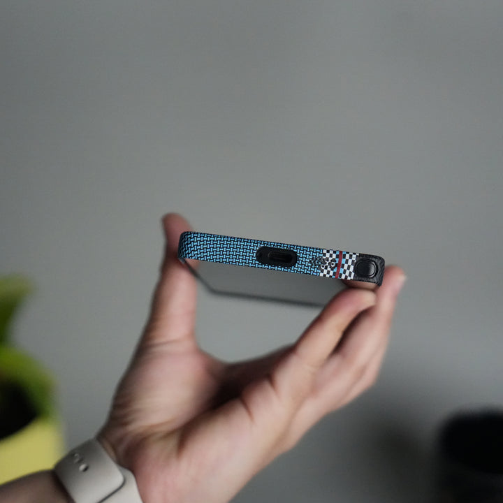 Galaxy S25 Ultra Series Carbon Fiber Texture Aramid Design Hard Pc MagSafe Cover | BlueWhiteLine