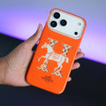 iPhone 17 Series Luxury H Style Horse Monogram Glitter Case
