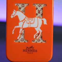 iPhone 17 Series Luxury H Style Horse Monogram Glitter Case