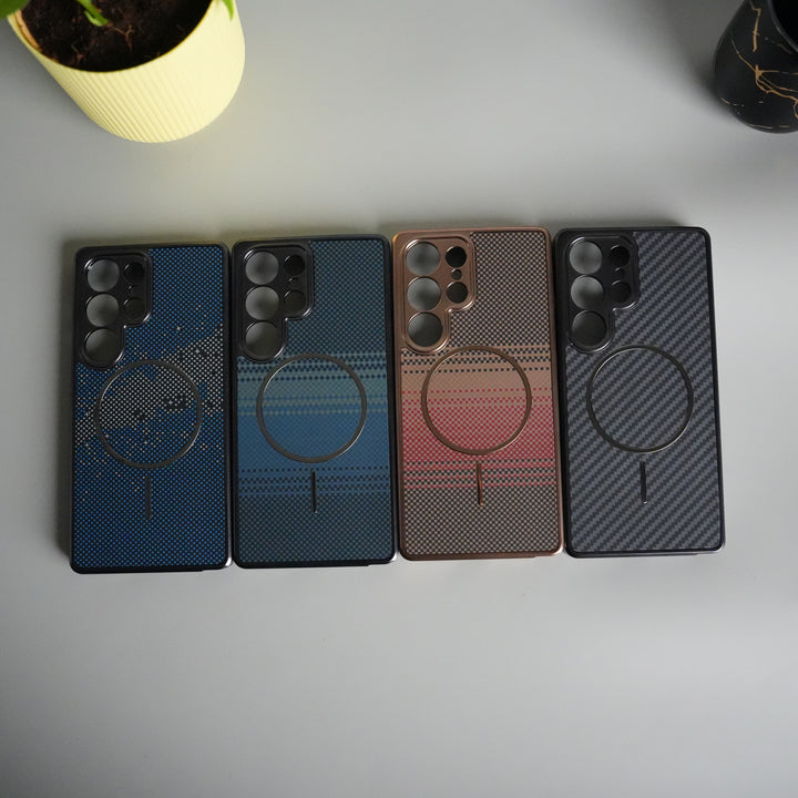 Galaxy S24 Ultra Carbon Design Mag Ring Case Slim Protective Cover