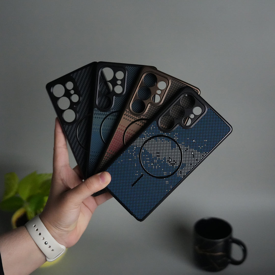 Galaxy S24 Ultra Carbon Design Mag Ring Case Slim Protective Cover