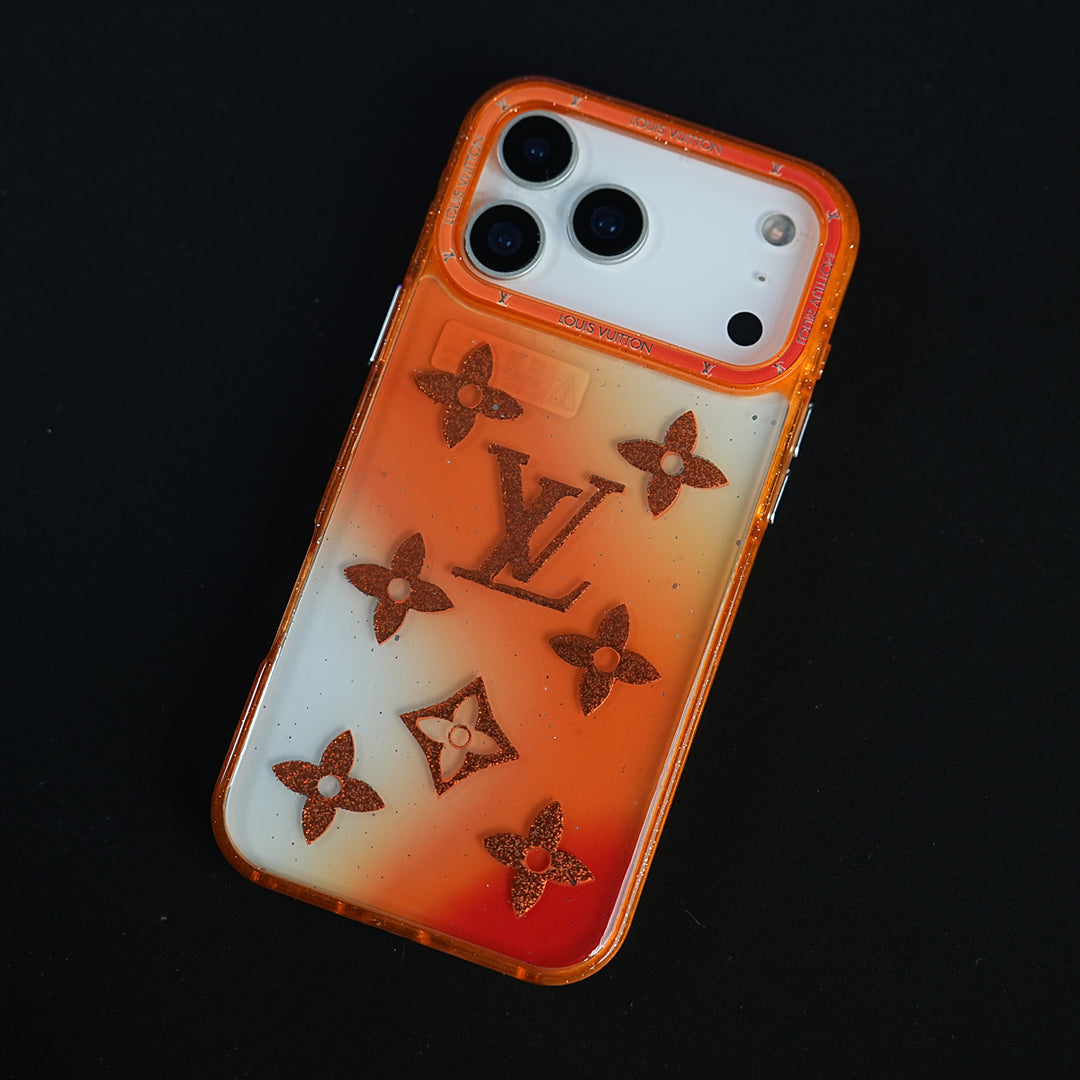 iPhone 17 Series Luxury Monogram Glitter Transparent Protective Case