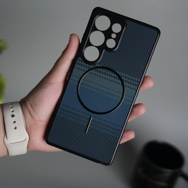 Galaxy S24 Ultra Carbon Design Mag Ring Case Slim Protective Cover