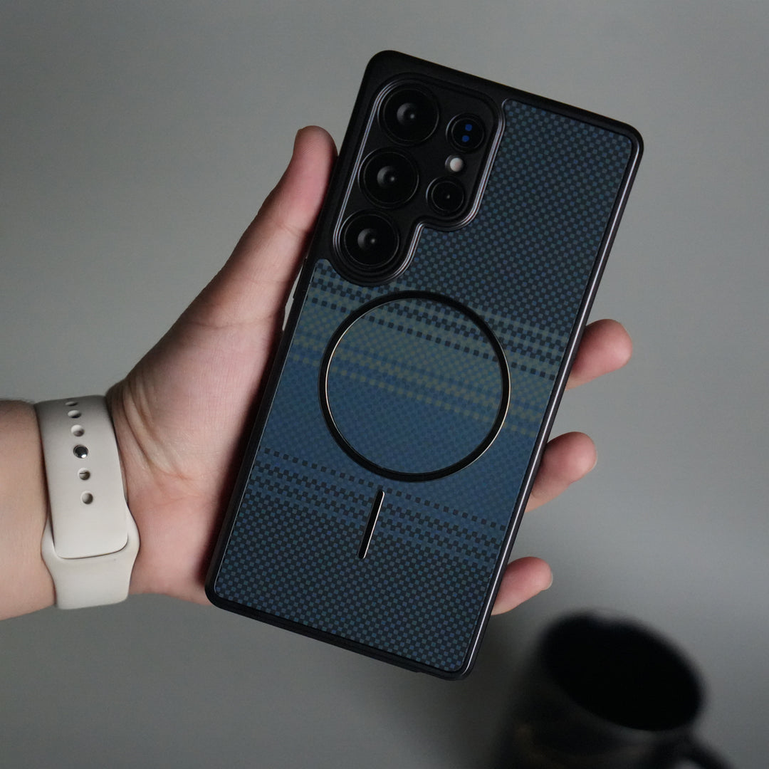 Galaxy S24 Ultra Carbon Design Mag Ring Case Slim Protective Cover