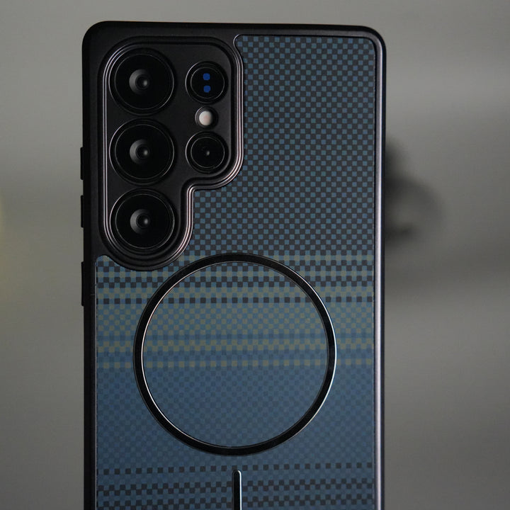 Galaxy S24 Ultra Carbon Design Mag Ring Case Slim Protective Cover