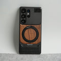 Samsung Galaxy Ultra series Metallic Wood Leather AeroFLex Aluminium  Case With Rotating Stand