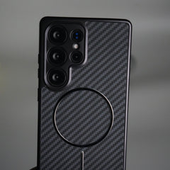 Galaxy S24 Ultra Carbon Design Mag Ring Case Slim Protective Cover