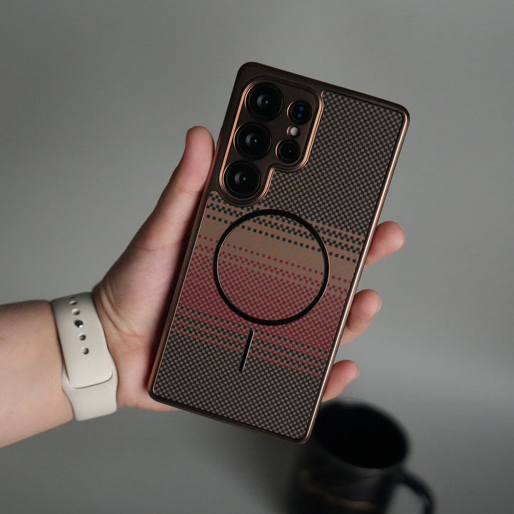 Galaxy S24 Ultra Carbon Design Mag Ring Case Slim Protective Cover