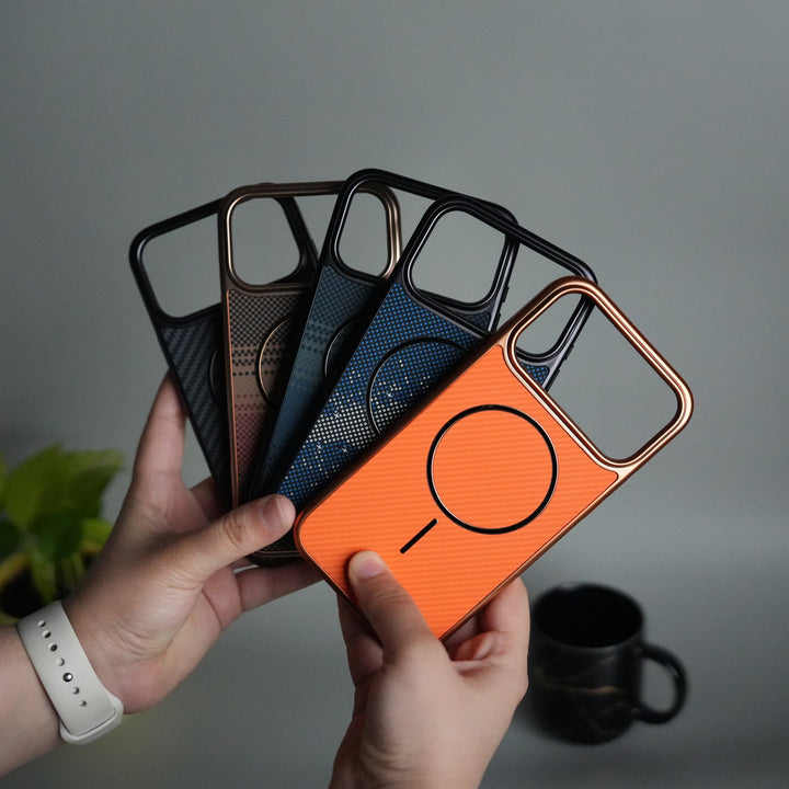 iPhone 17 Series Carbon Design Mag Ring Case Slim Protective Cover