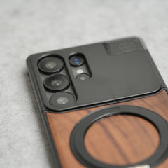 Samsung Galaxy Ultra series Metallic Wood Leather AeroFLex Aluminium  Case With Rotating Stand
