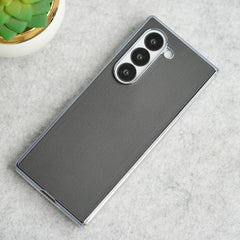 Samsung Galaxy Z Fold 6 Glossy Chrome Plated PU Leather Skin Case Cover