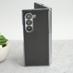 Samsung Galaxy Z Fold 6 Glossy Chrome Plated PU Leather Skin Case Cover