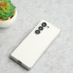 Samsung Galaxy Z Fold 6 Glossy Chrome Plated PU Leather Skin Case Cover