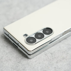Samsung Galaxy Z Fold 6 Glossy Chrome Plated PU Leather Skin Case Cover