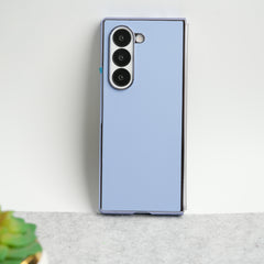 Samsung Galaxy Z Fold 6 Glossy Chrome Plated PU Leather Skin Case Cover