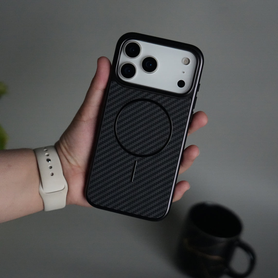 iPhone 17 Series Carbon Design Mag Ring Case Slim Protective Cover