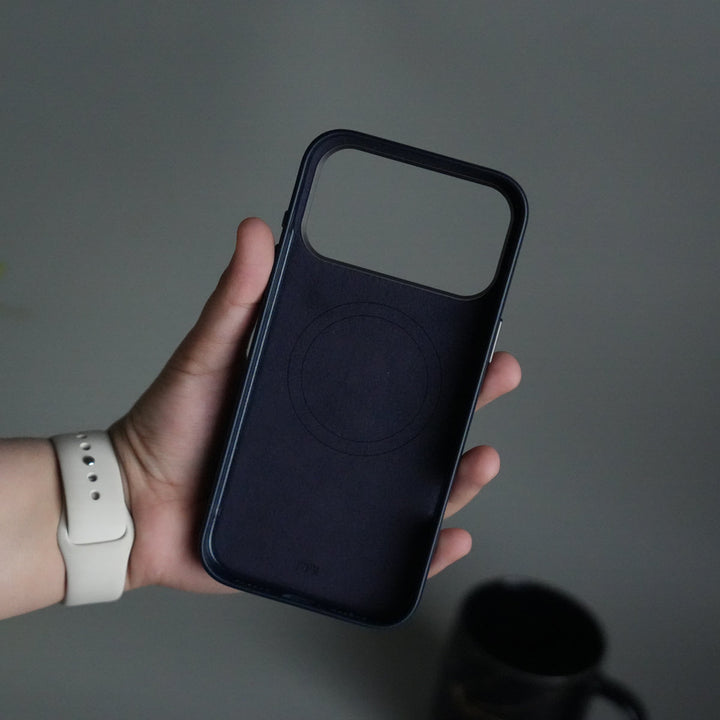 iPhone 17 Pro PU Leather Case with Metal Camera Frame & 360° Rotating Metal Stand