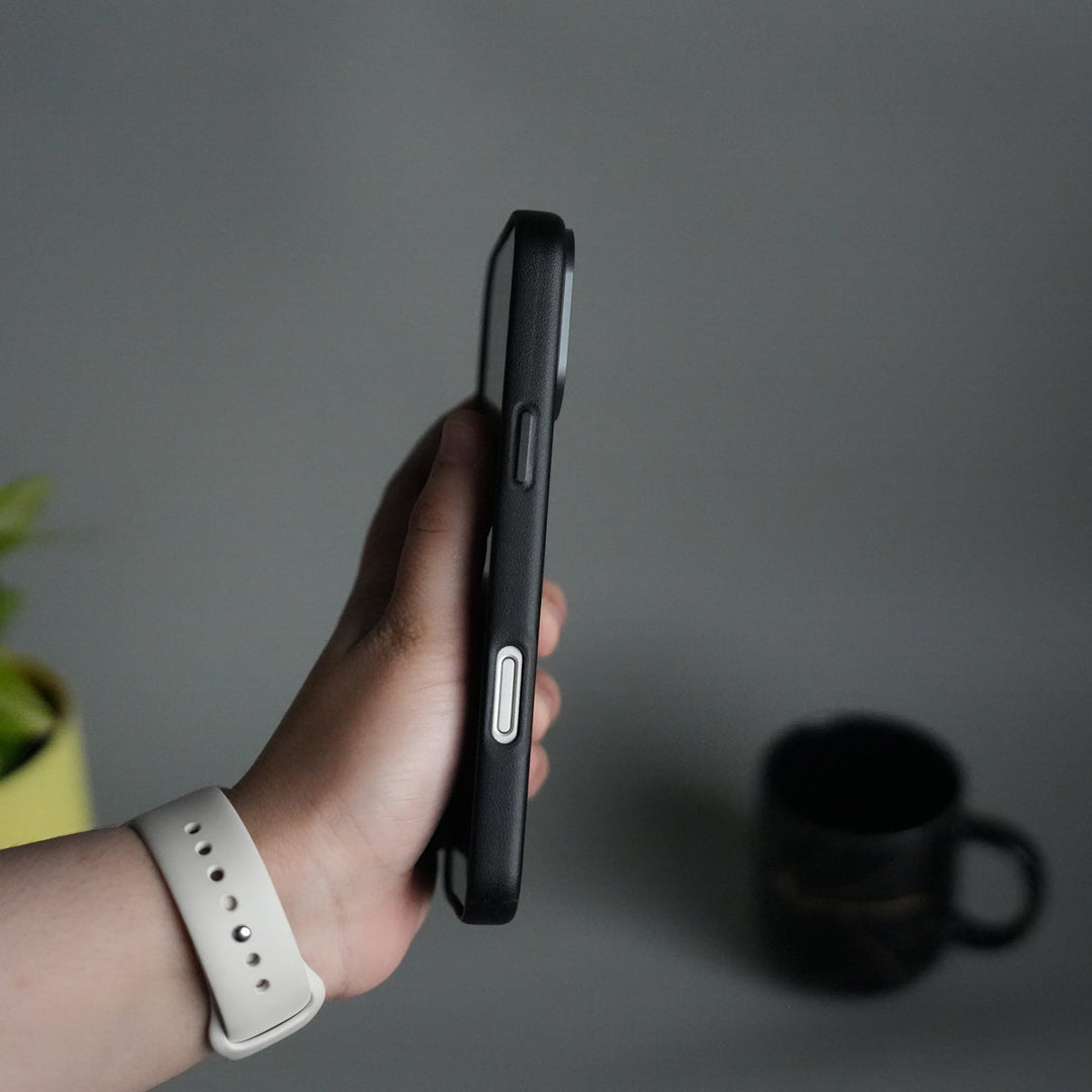 iPhone 17 Pro Max PU Leather Case with Metal Camera Frame & 360° Rotating Metal Stand