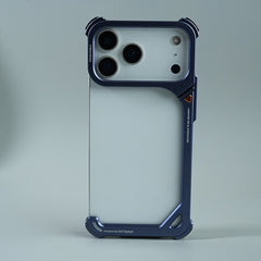 iPhone 17 Series Aluminum Alloy Metal Bumper Frame with Foldable Stand